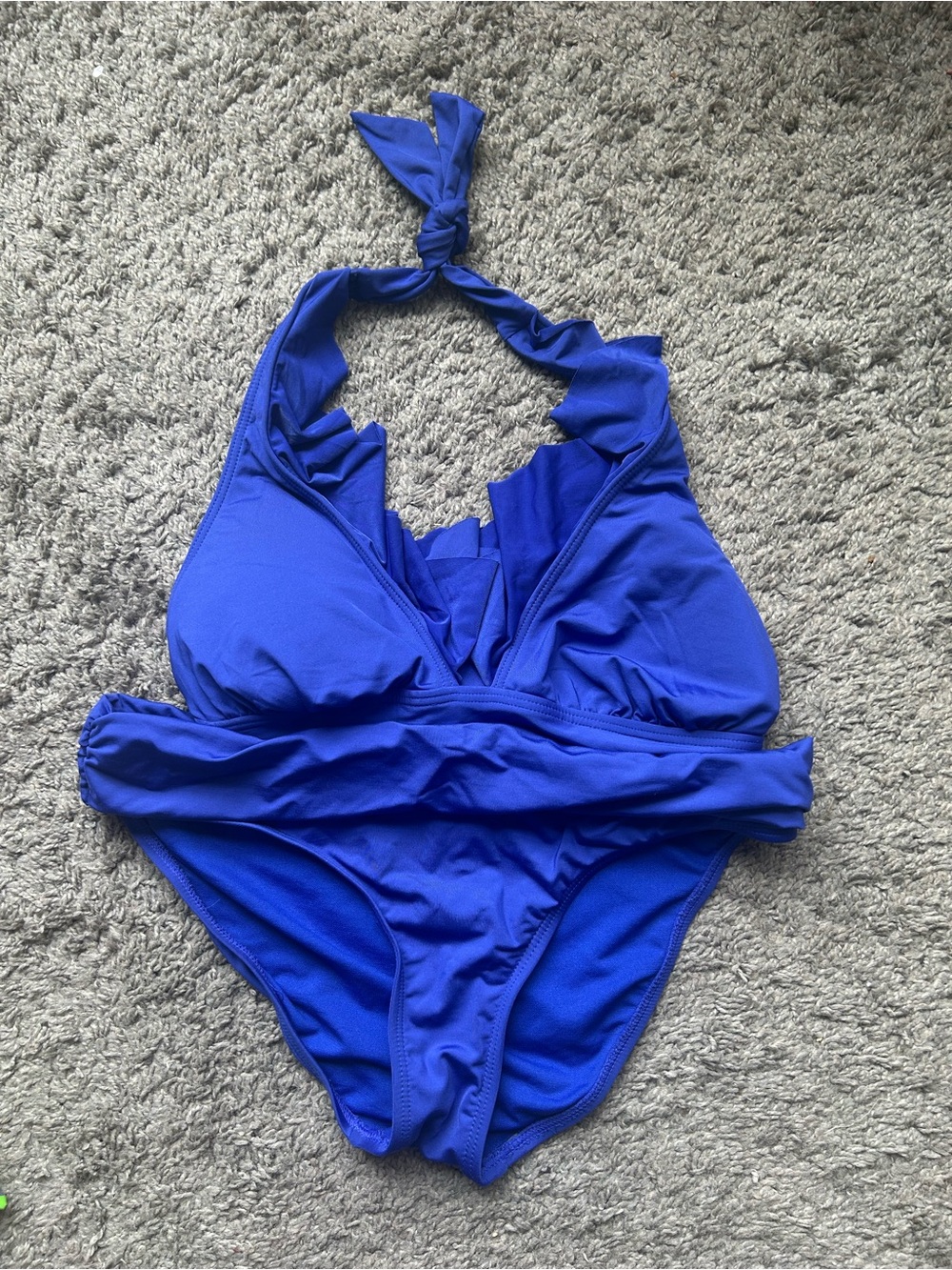 Kenneth Cole Reaction Royal Blue Halter One-Piece Swimsuit